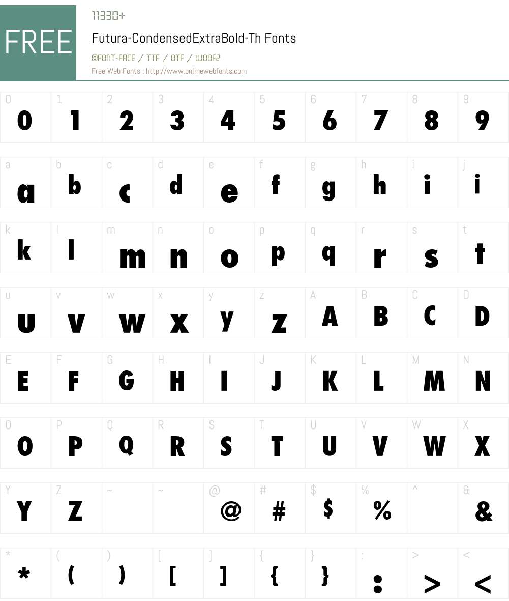 Futura-CondensedExtraBold-Th Font Screenshots