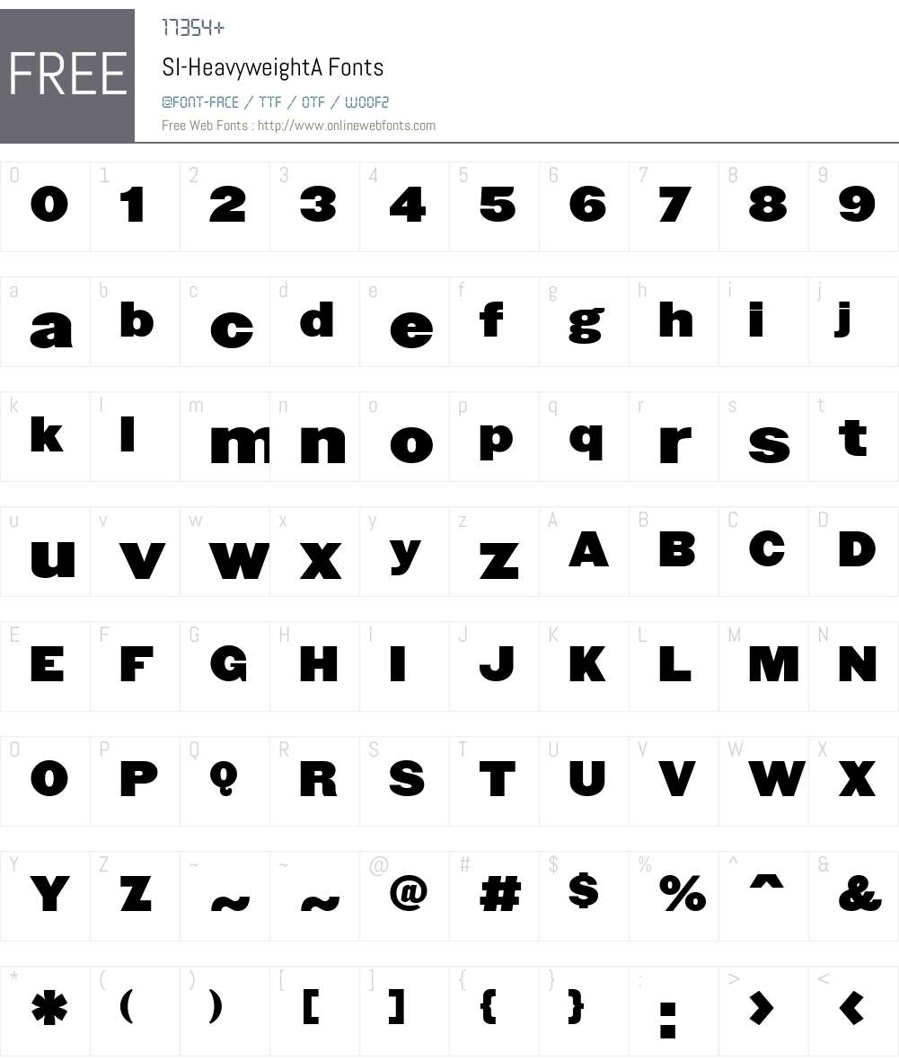 SI-Heavyweight Font Screenshots