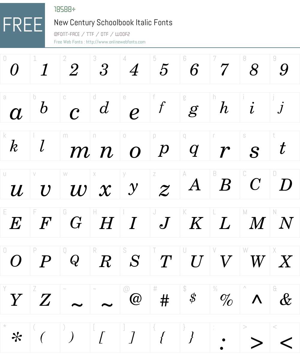 New Century Schoolbook Font Screenshots