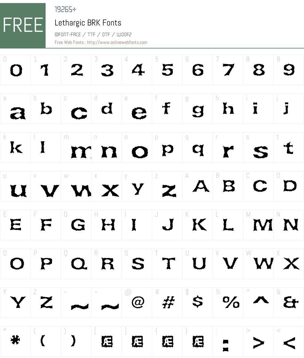 Lethargic BRK Font Screenshots