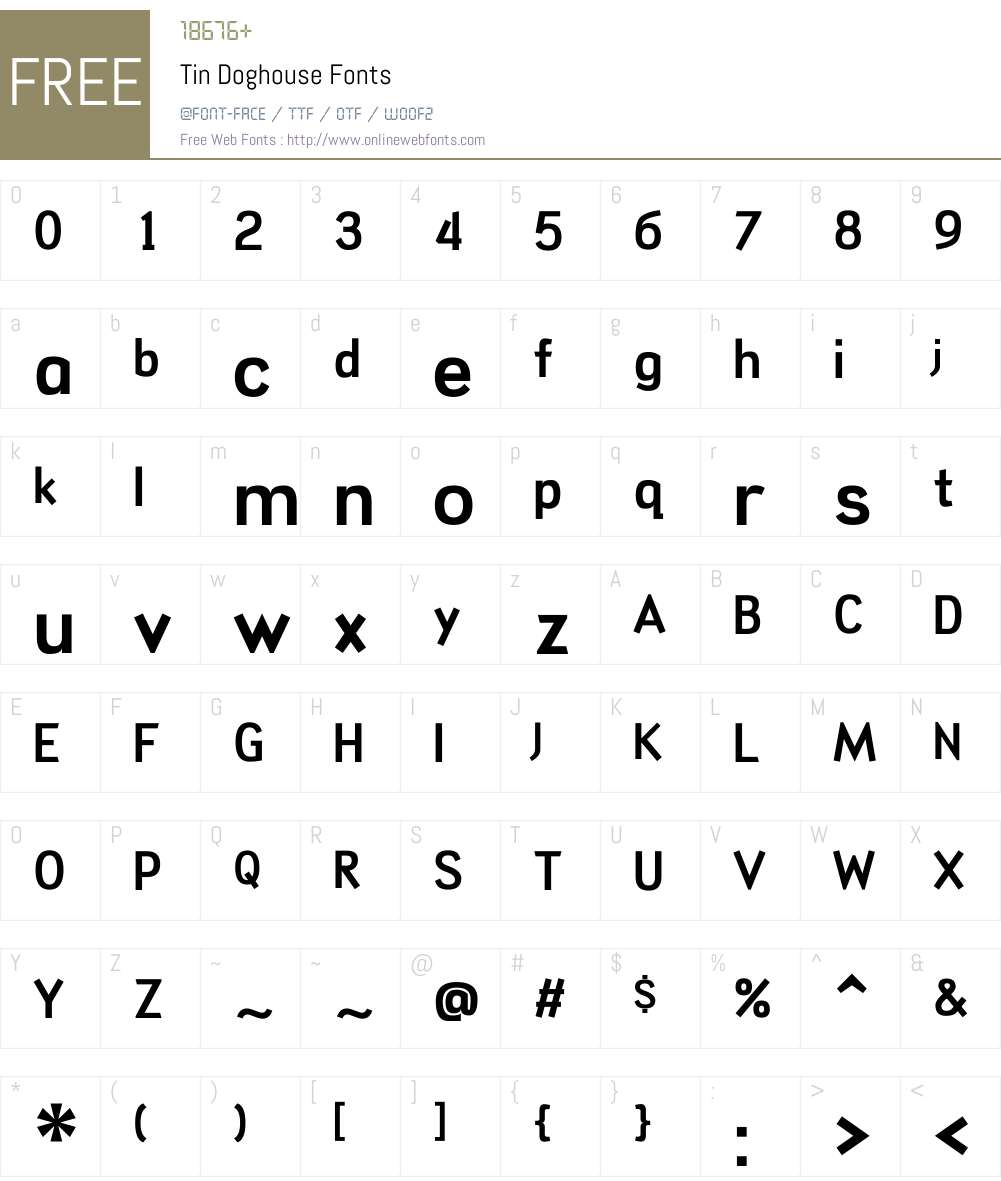 Tin Doghouse Font Screenshots