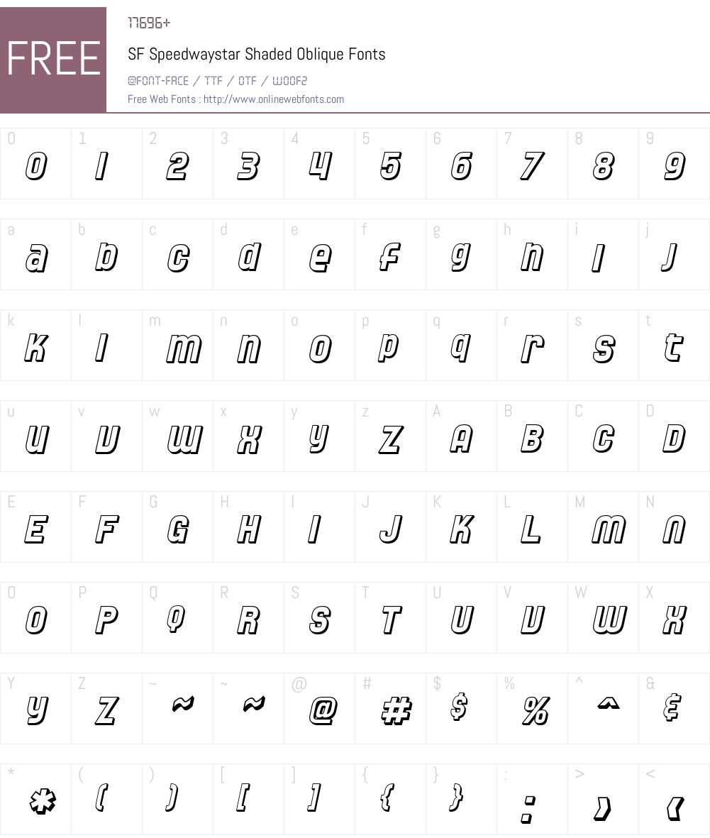 SF Speedwaystar Shaded Font Screenshots