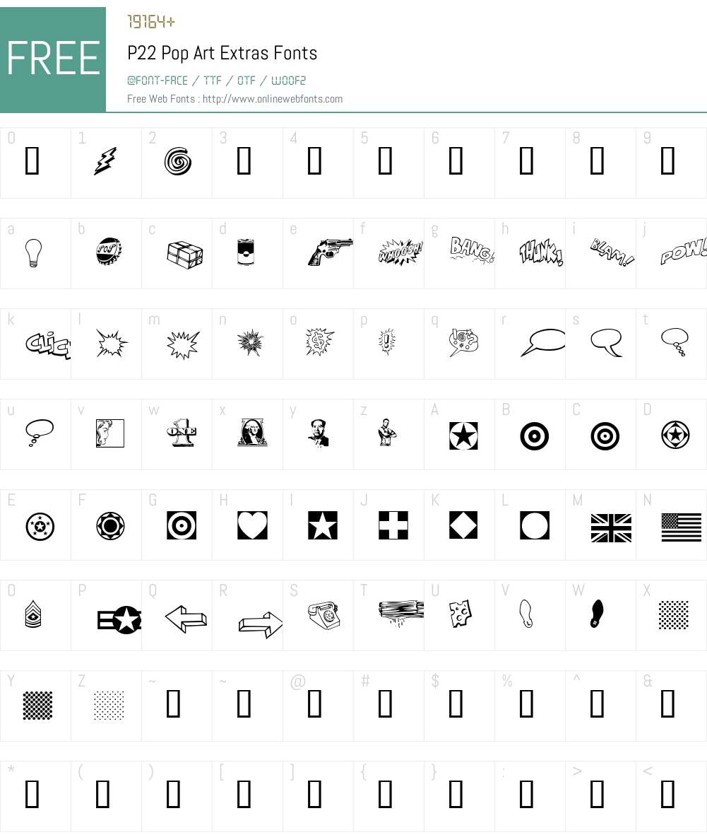 P22 Pop Art Font Screenshots