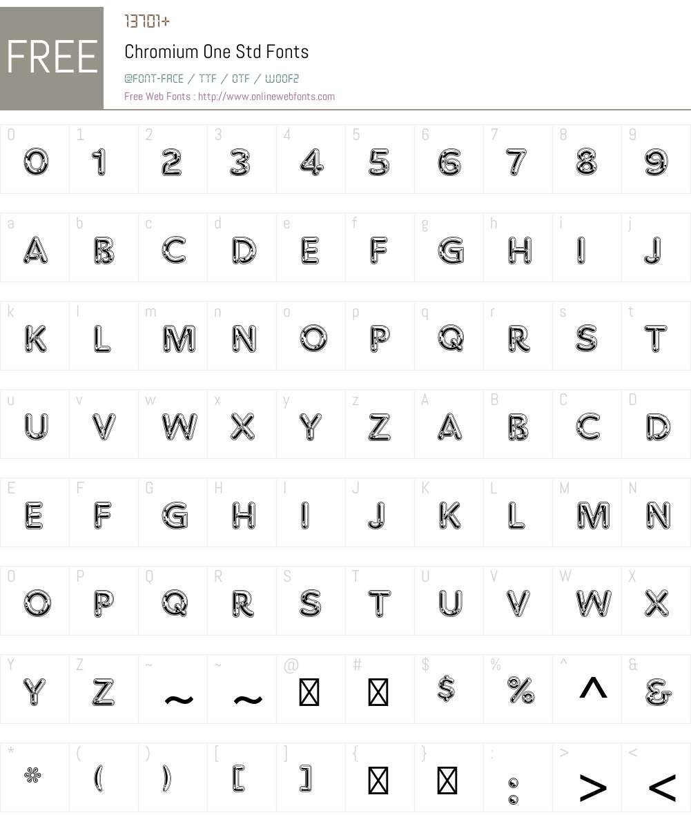Chromium One Std Font Screenshots