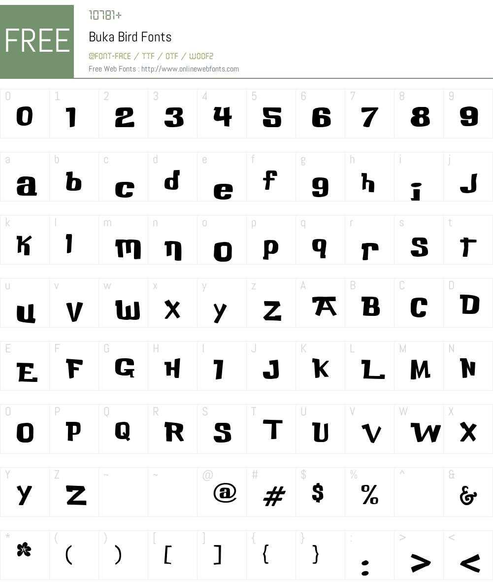 Buka Bird Font Screenshots