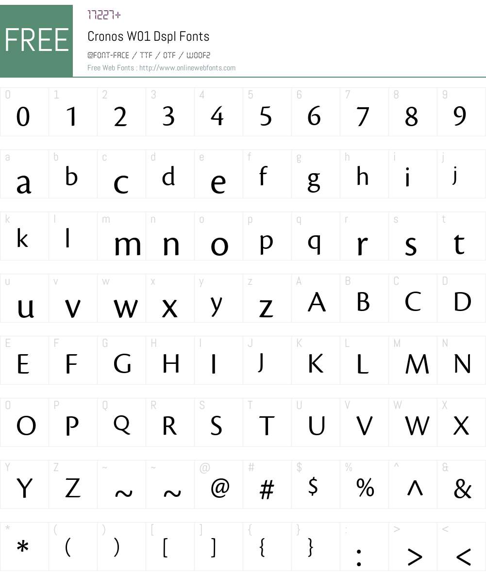 CronosW01-Dspl Font Screenshots