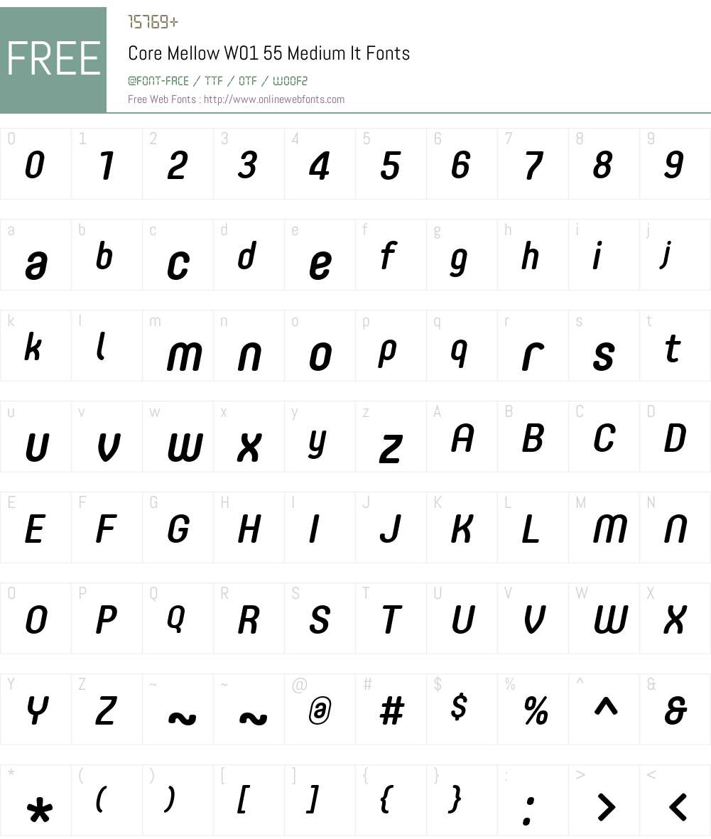 CoreMellowW01-55MediumIt Font Screenshots