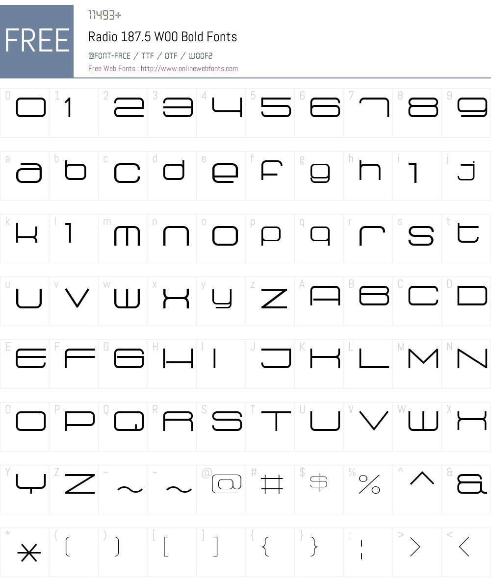 Radio187.5W00-Bold Font Screenshots