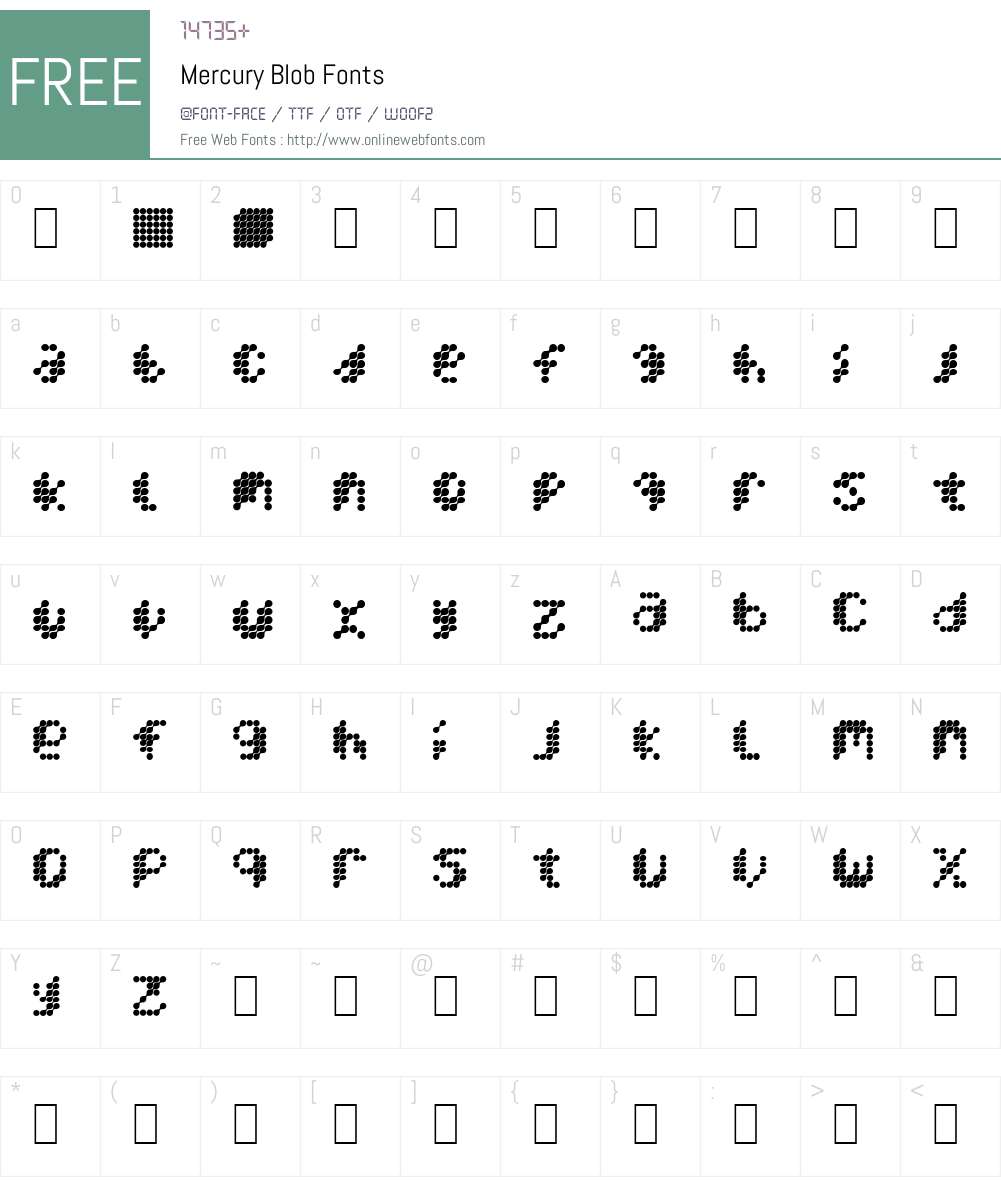 Mercury Blob Font Screenshots