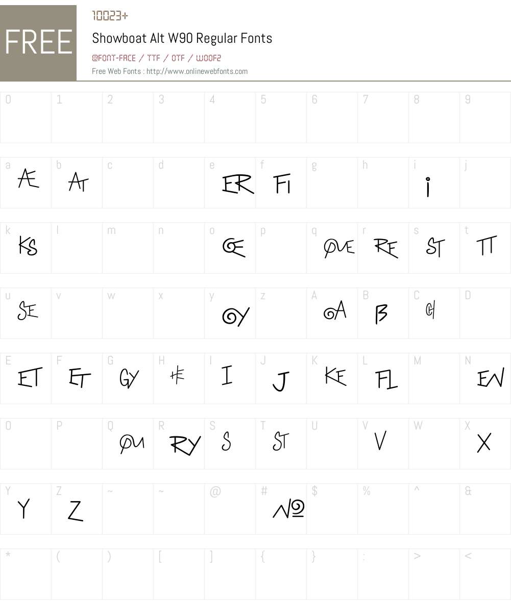 ShowboatAltW90-Regular Font Screenshots