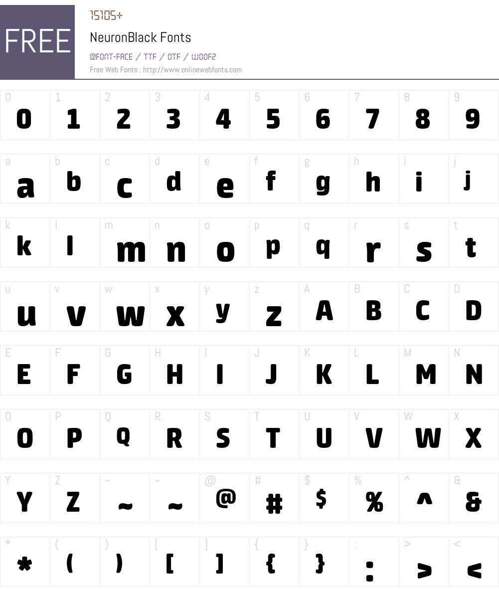 NeuronBlack Font Screenshots
