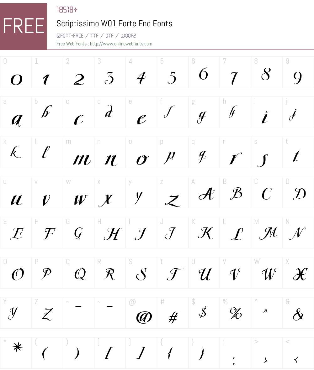 ScriptissimoW01-ForteEnd Font Screenshots
