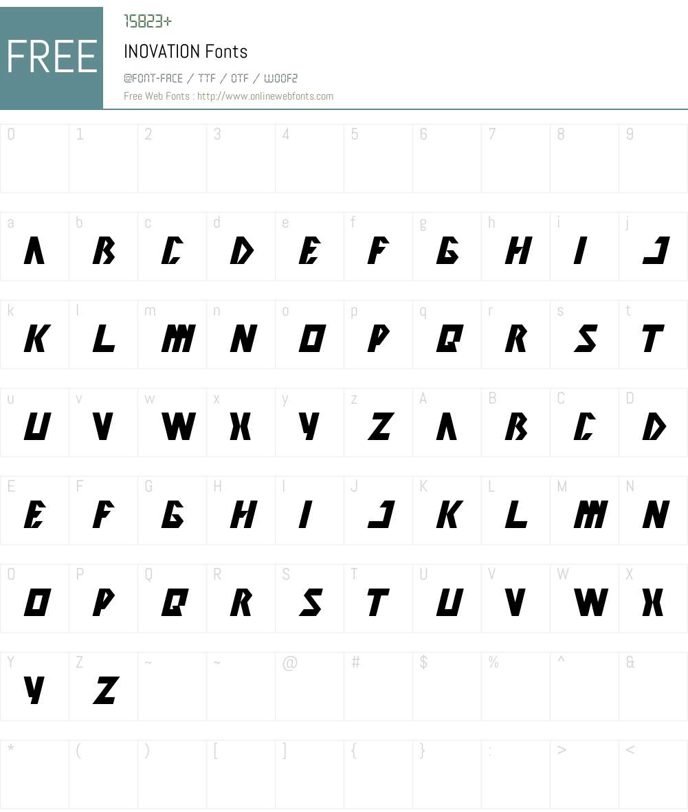 INOVATION Font Screenshots