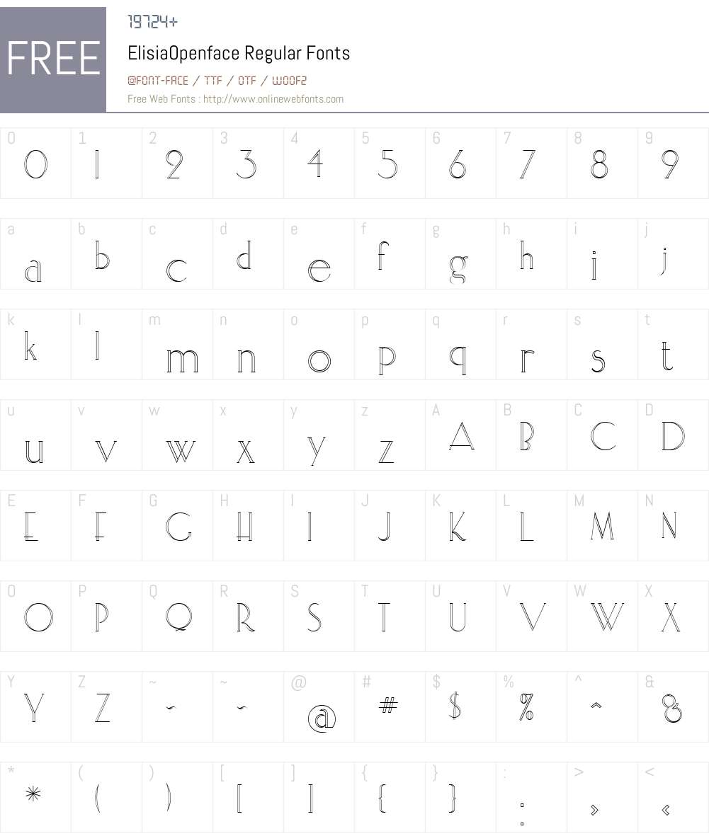 ElisiaOpenface Font Screenshots