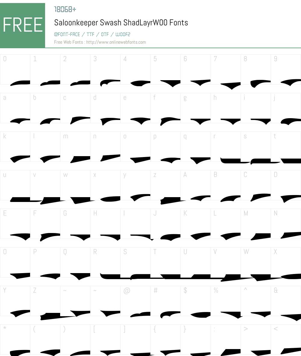 SaloonkeeperSwashShadLayrW00 Font Screenshots