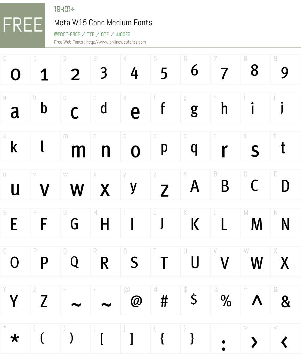 Meta W15 Font Screenshots