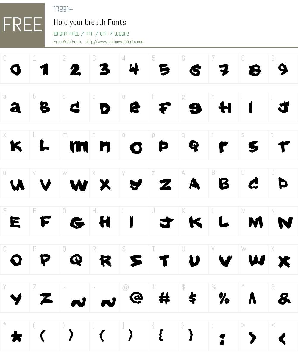 Hold your breath Font Screenshots