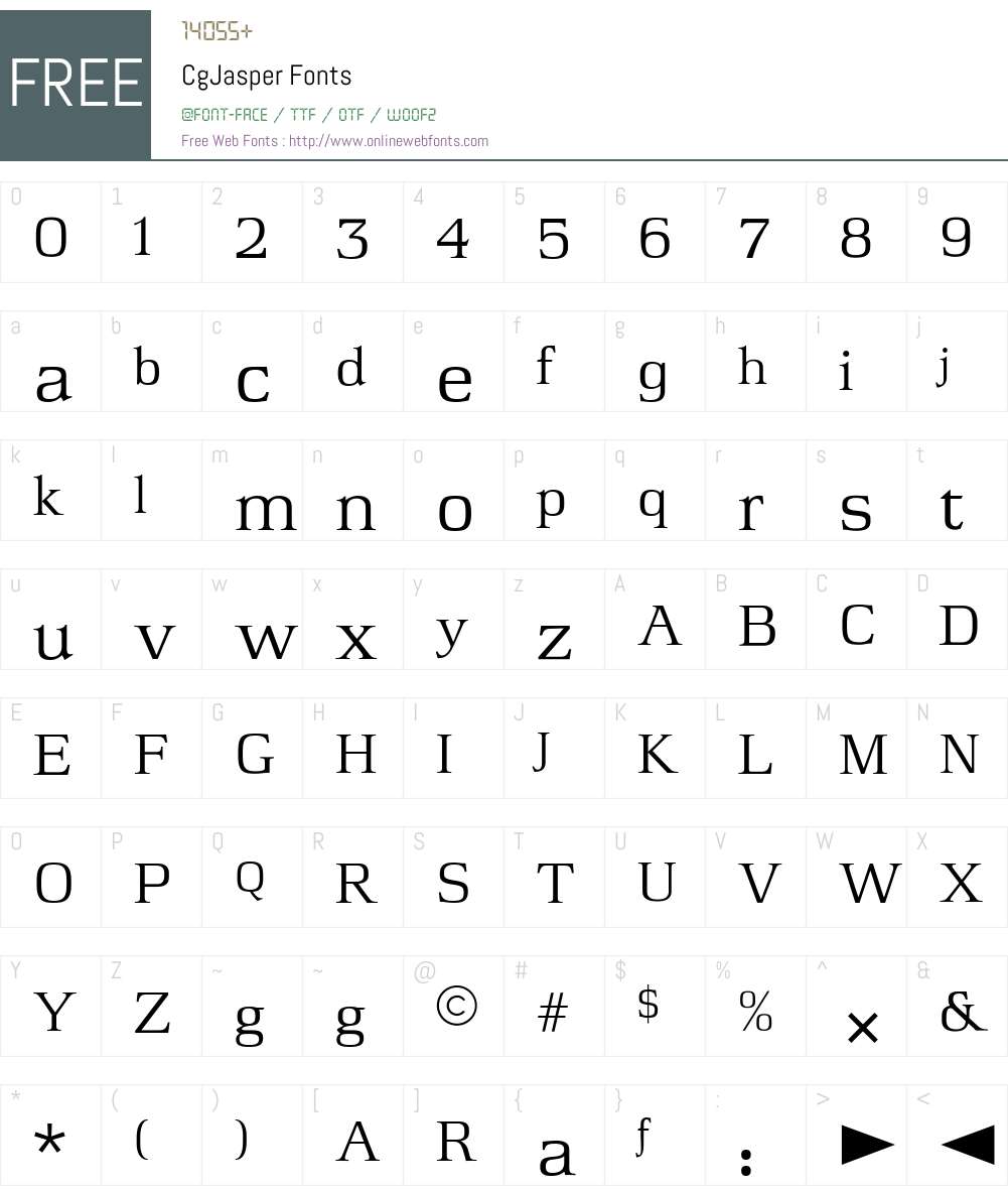 CgJasper Font Screenshots