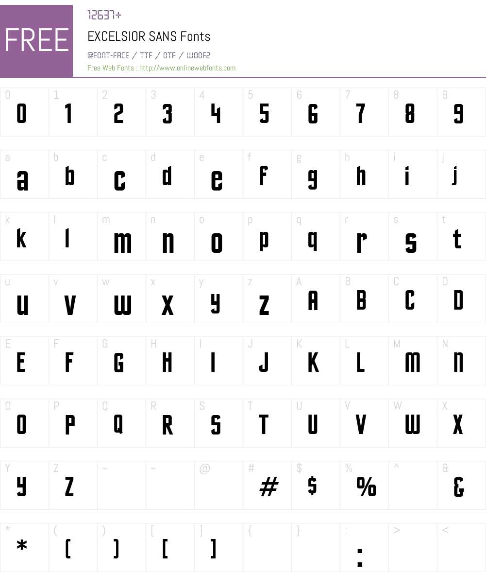 EXCELSIOR SANS Font Screenshots