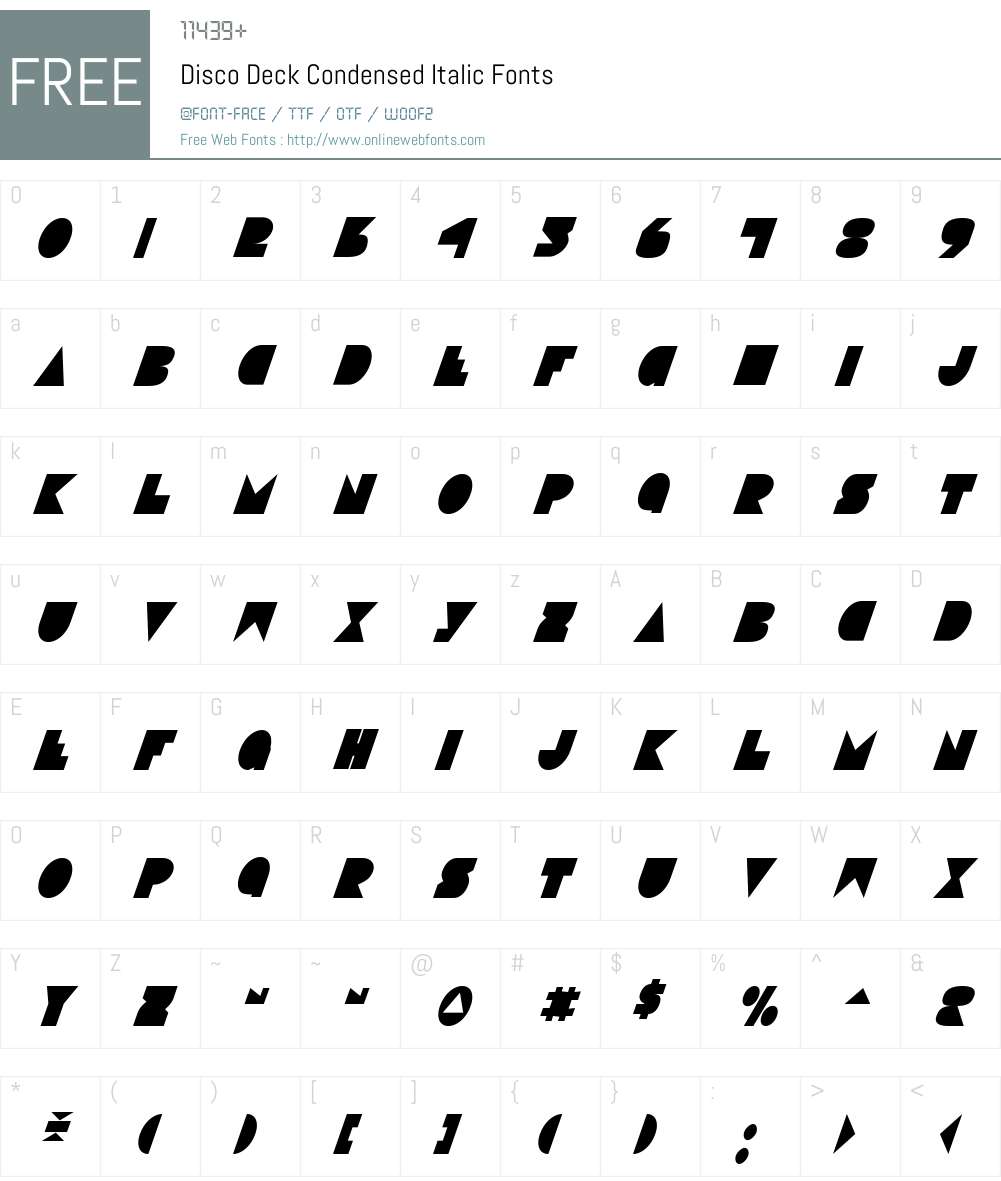 Disco Deck Condensed Italic Font Screenshots