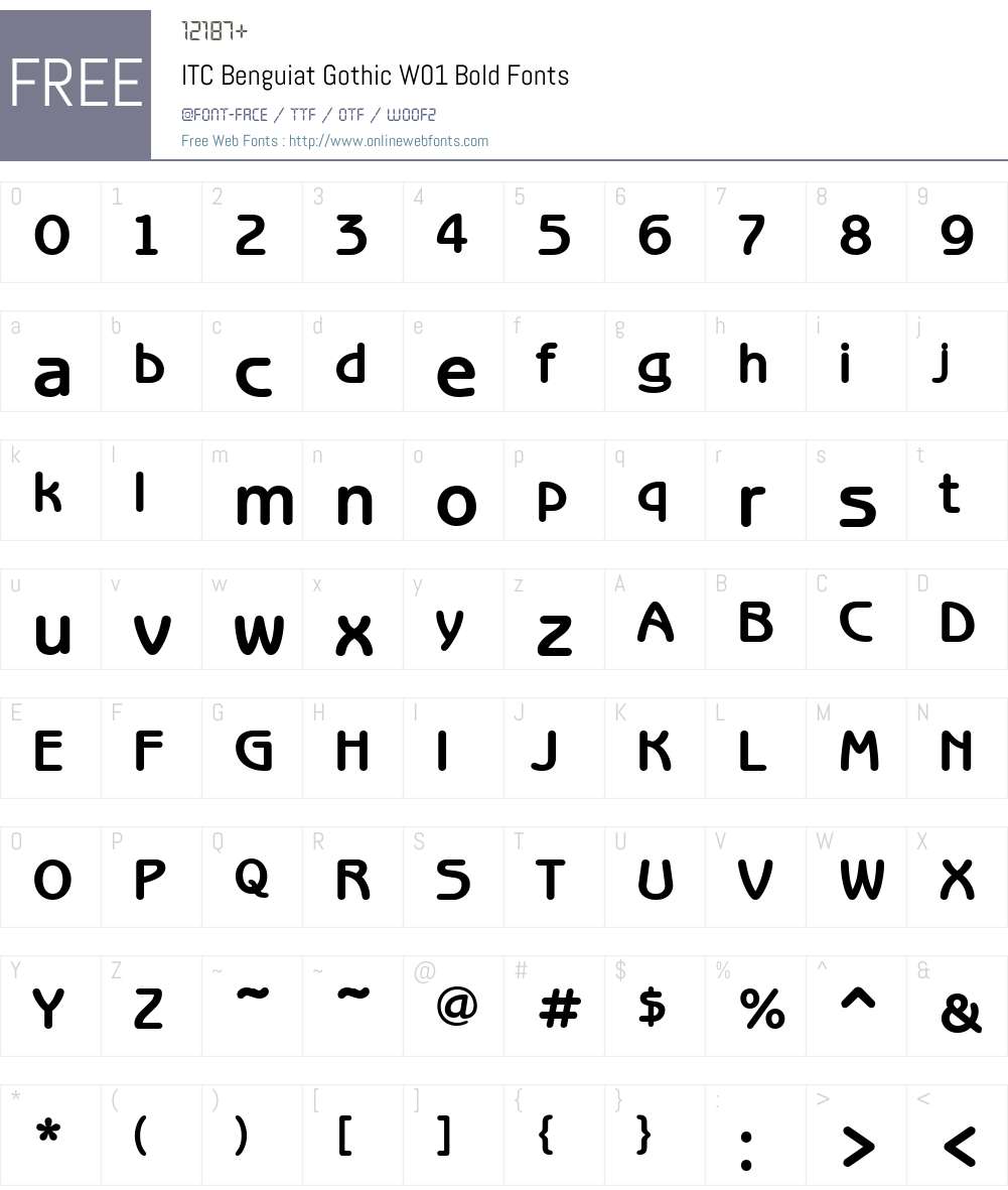 ITCBenguiatGothicW01-Bold Font Screenshots