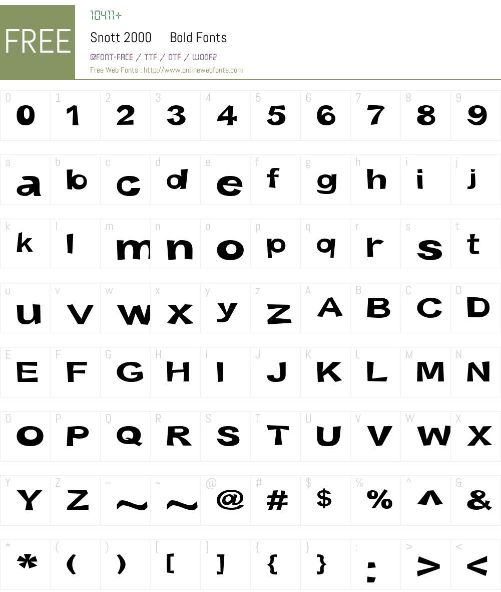 Snott 2000 Font Screenshots