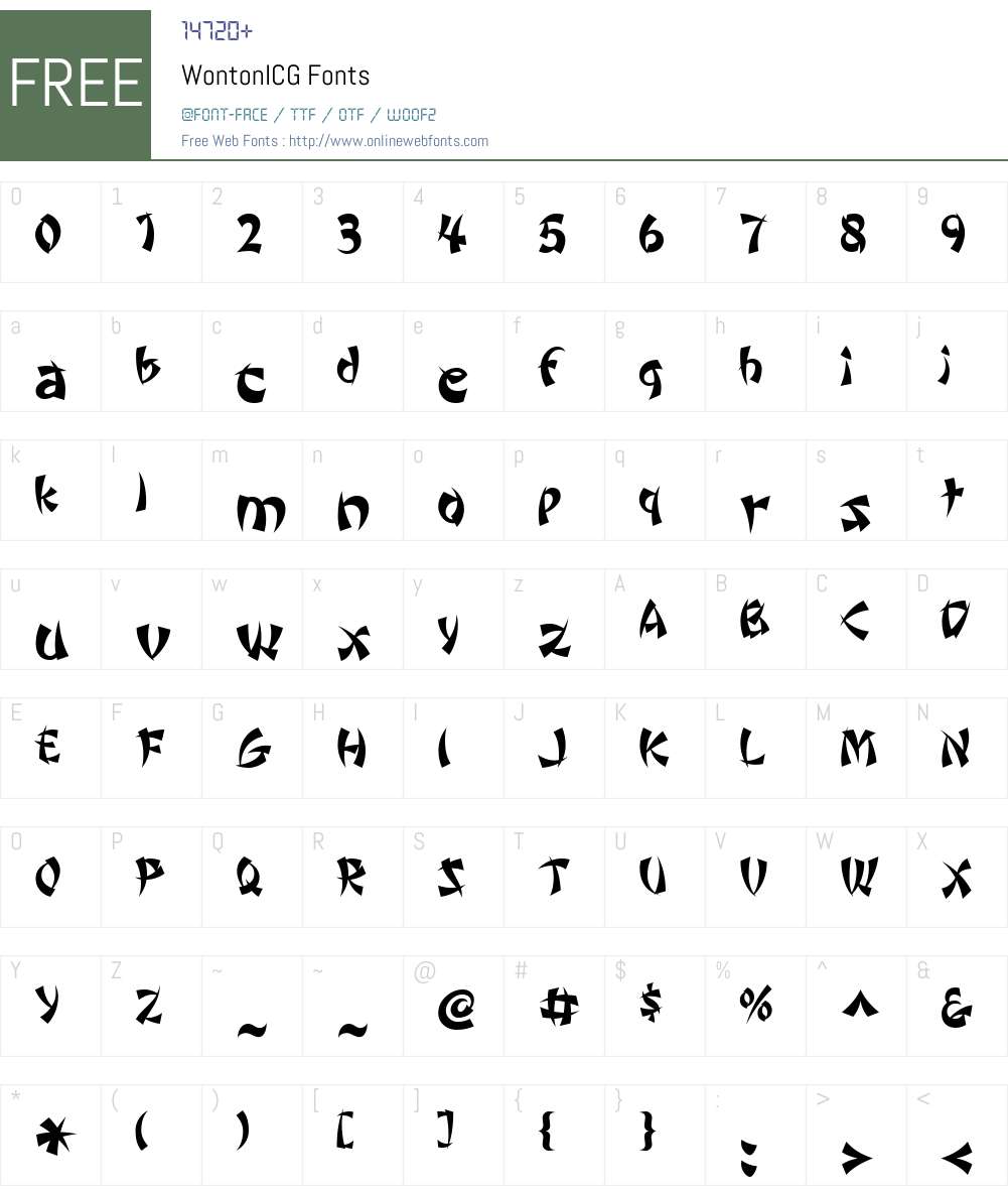 WontonICG Font Screenshots