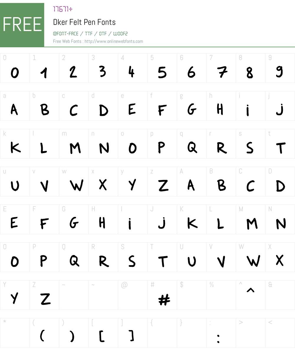 Dker Font Screenshots