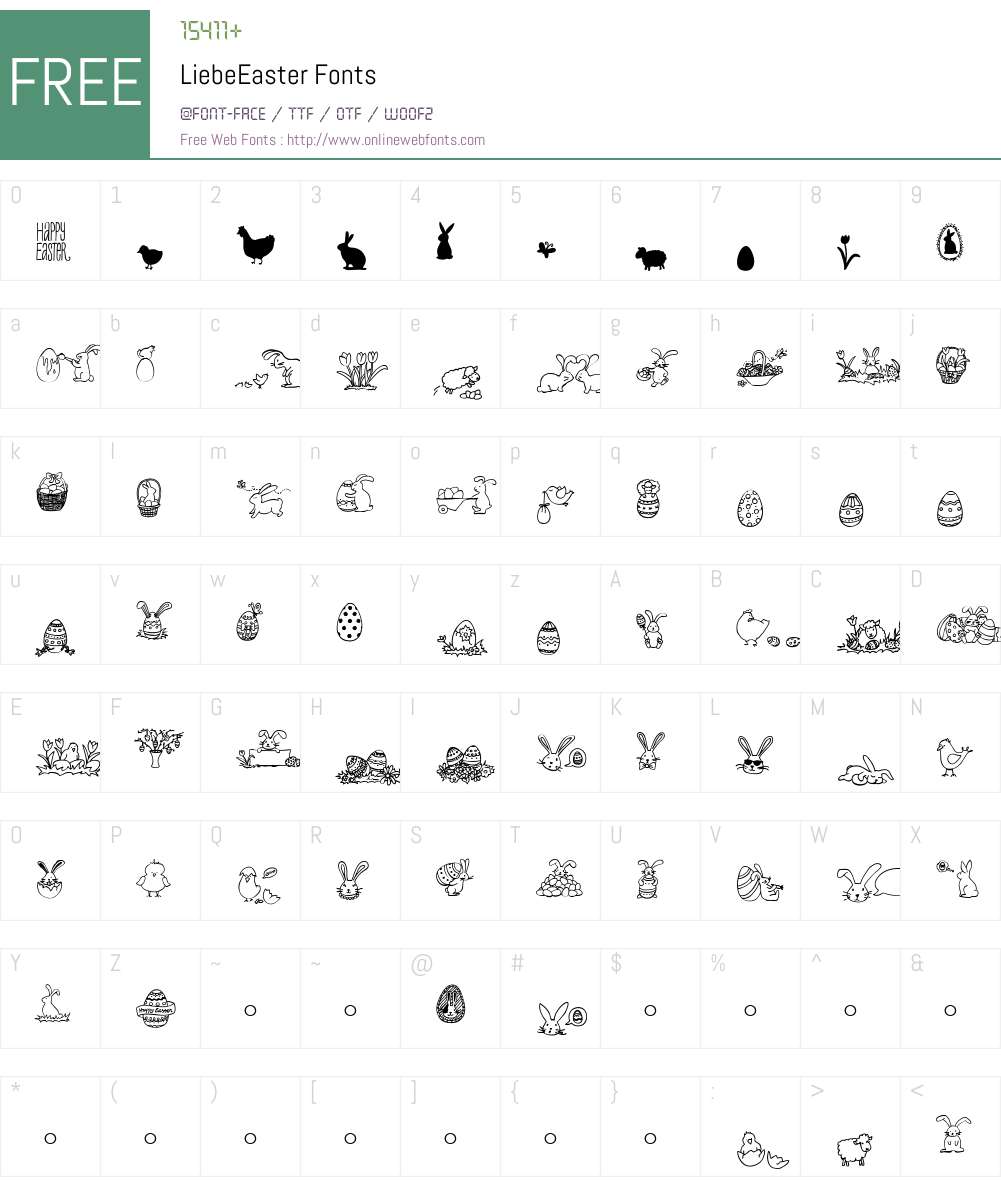 LiebeEaster Font Screenshots