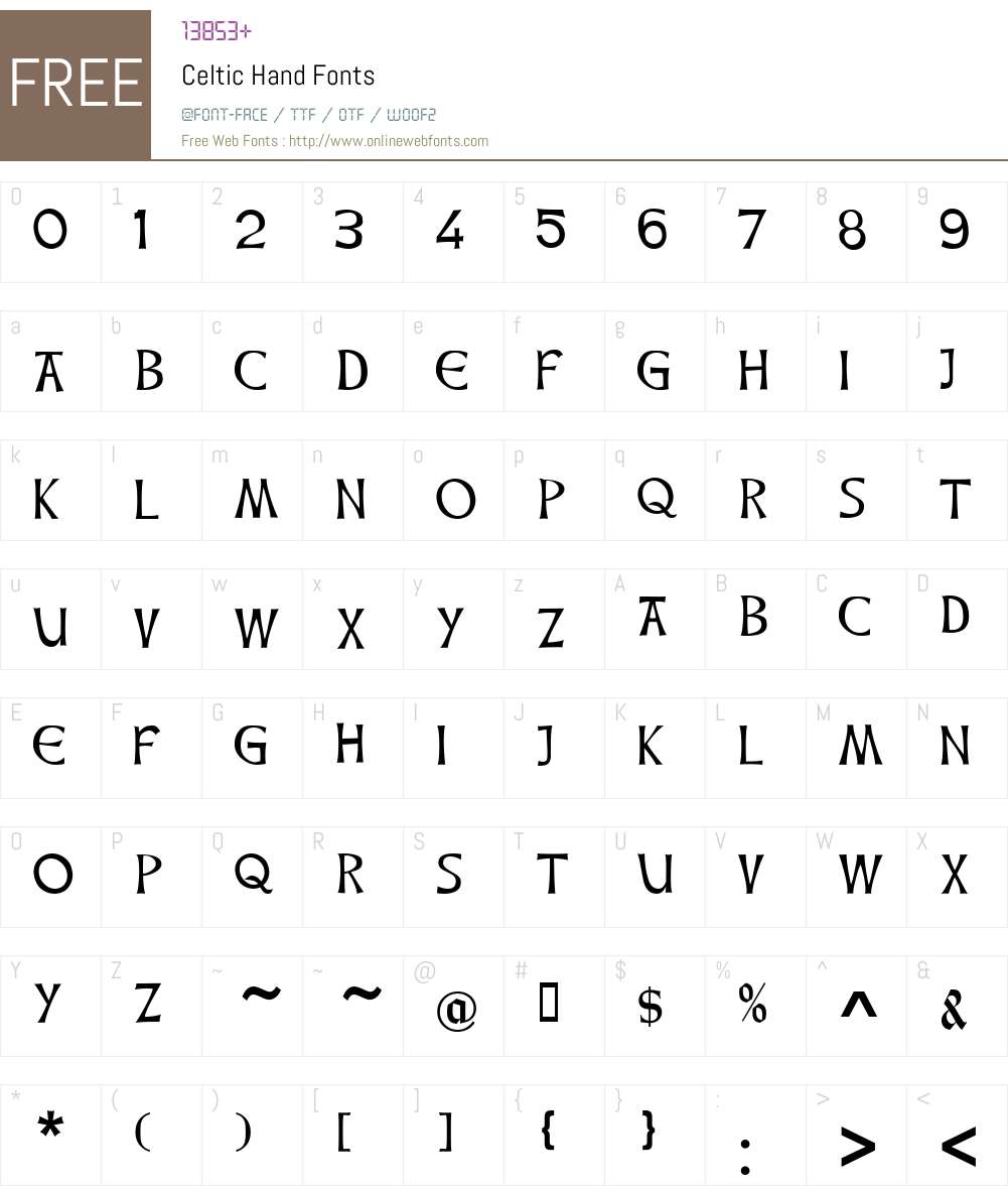 Celtic Hand Font Screenshots