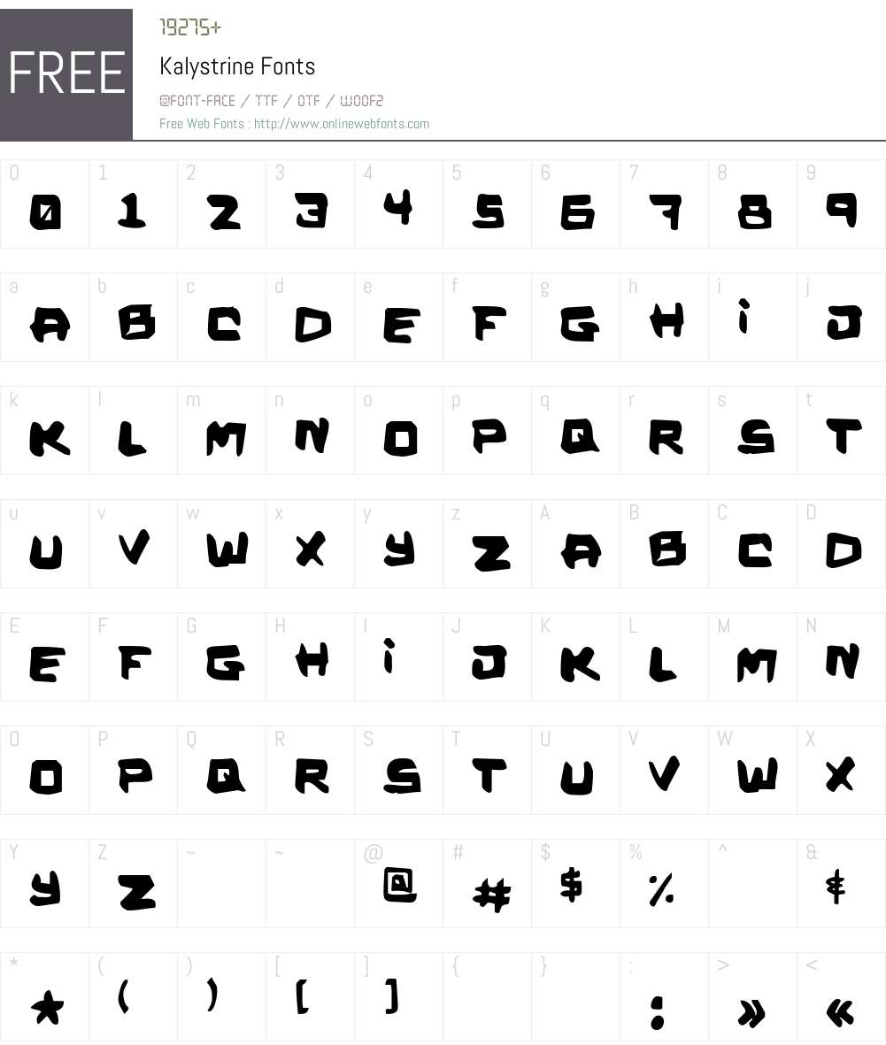 Kalystrine Font Screenshots