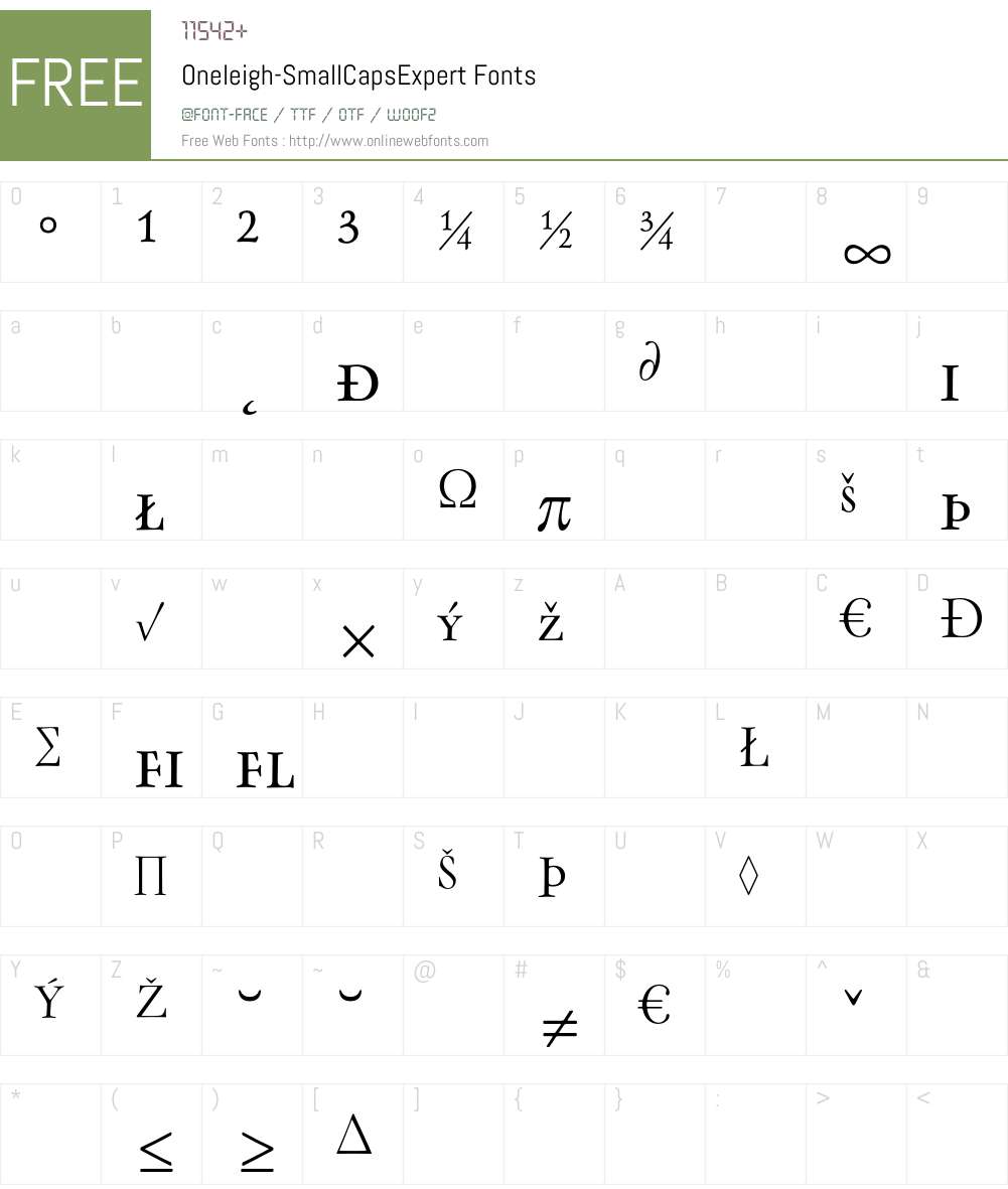 Oneleigh Font Screenshots