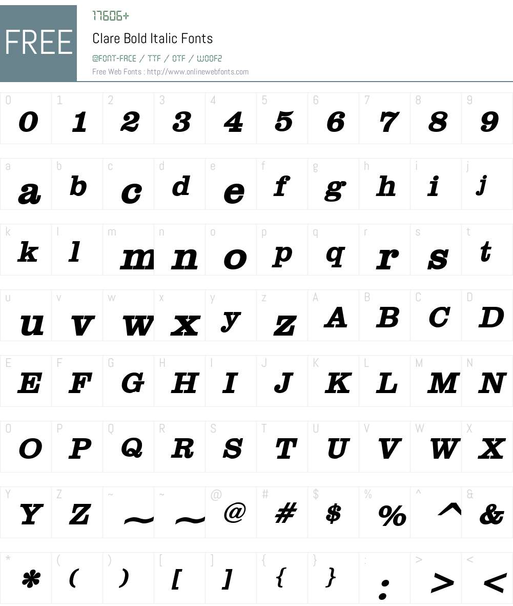 Clare Font Screenshots