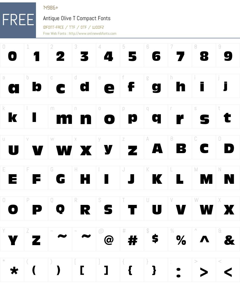 Antique Olive T Font Screenshots