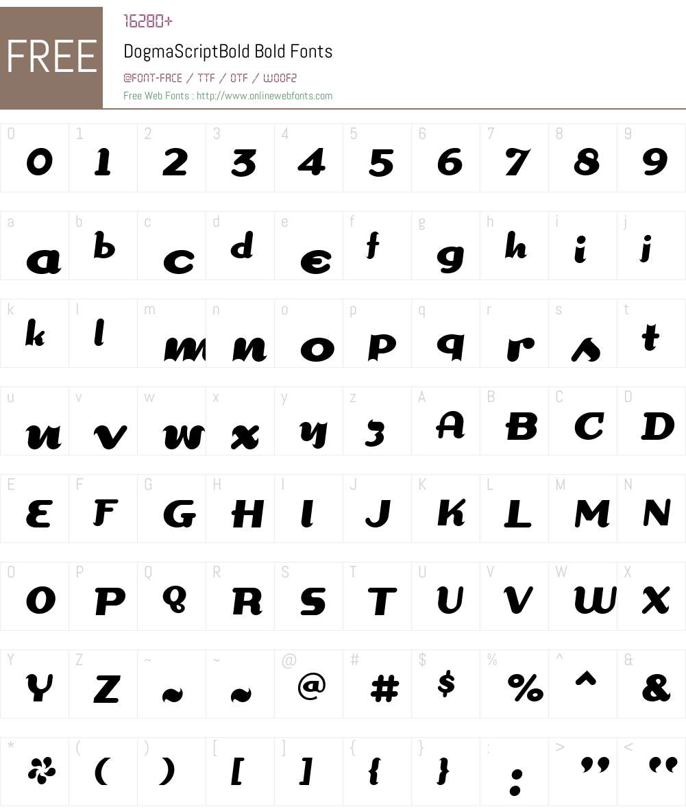 DogmaScriptBold Font Screenshots