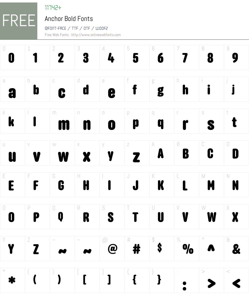 Anchor Bold Font Screenshots