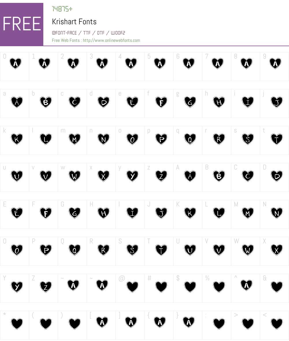Krishart Font Screenshots