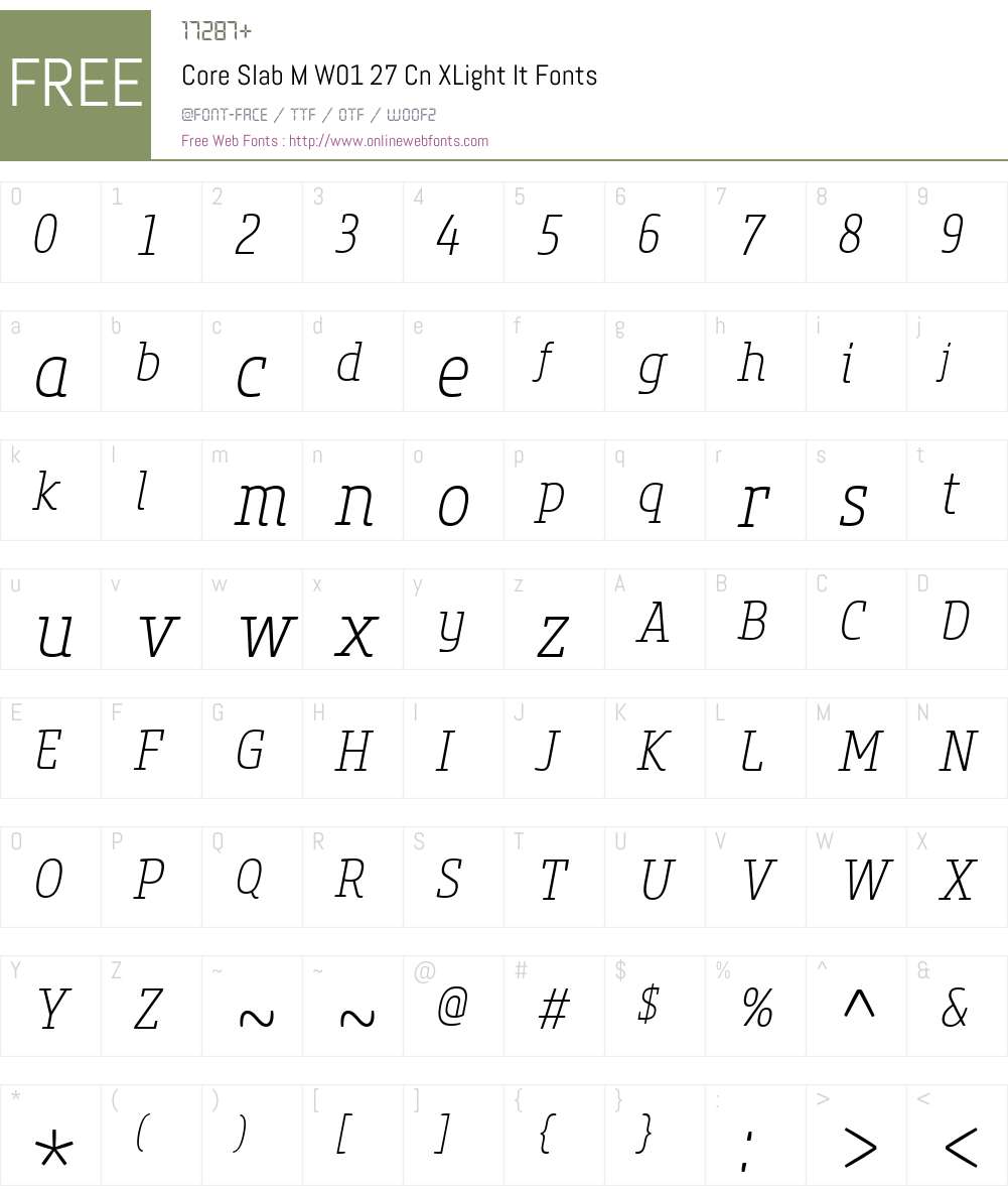 CoreSlabMW01-27CnXLightIt Font Screenshots