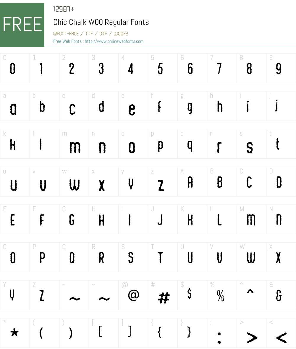 ChicChalkW00-Regular Font Screenshots
