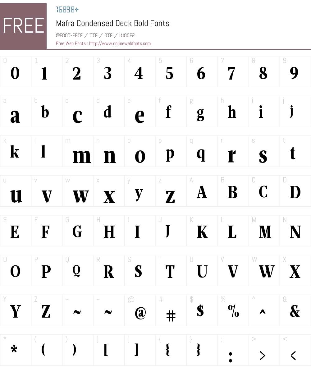 Mafra Condensed Deck Bold Font Screenshots