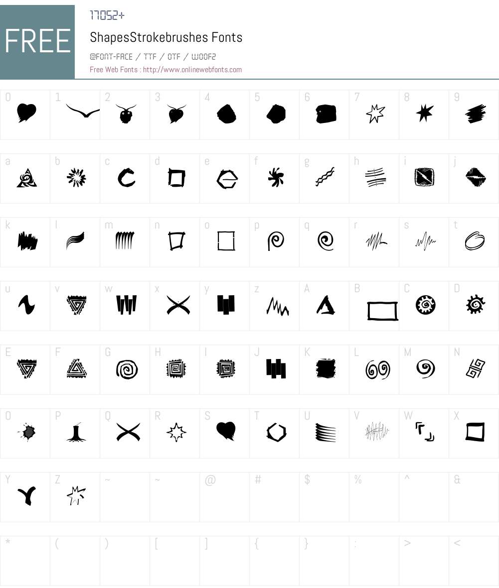 ShapesStrokebrushes Font Screenshots
