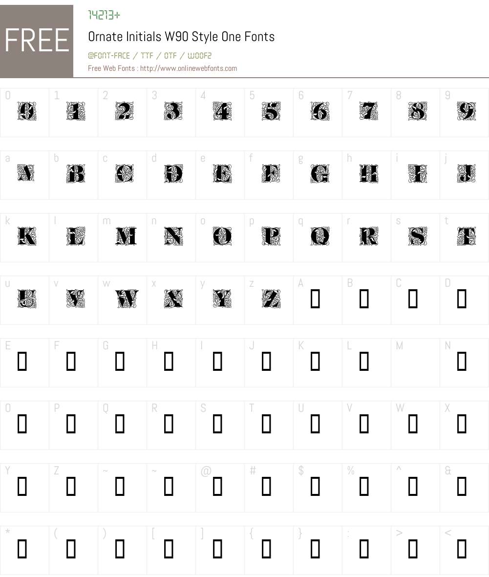 Ornate Initials Font Screenshots