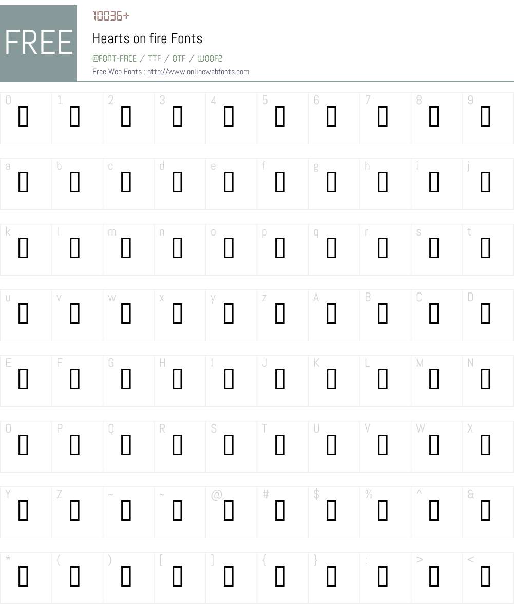 Hearts on fire Font Screenshots