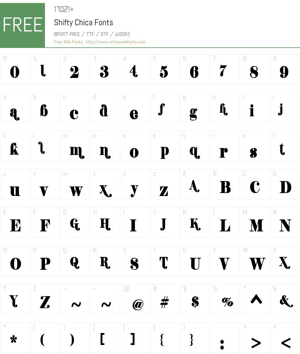 Shifty Chica Font Screenshots