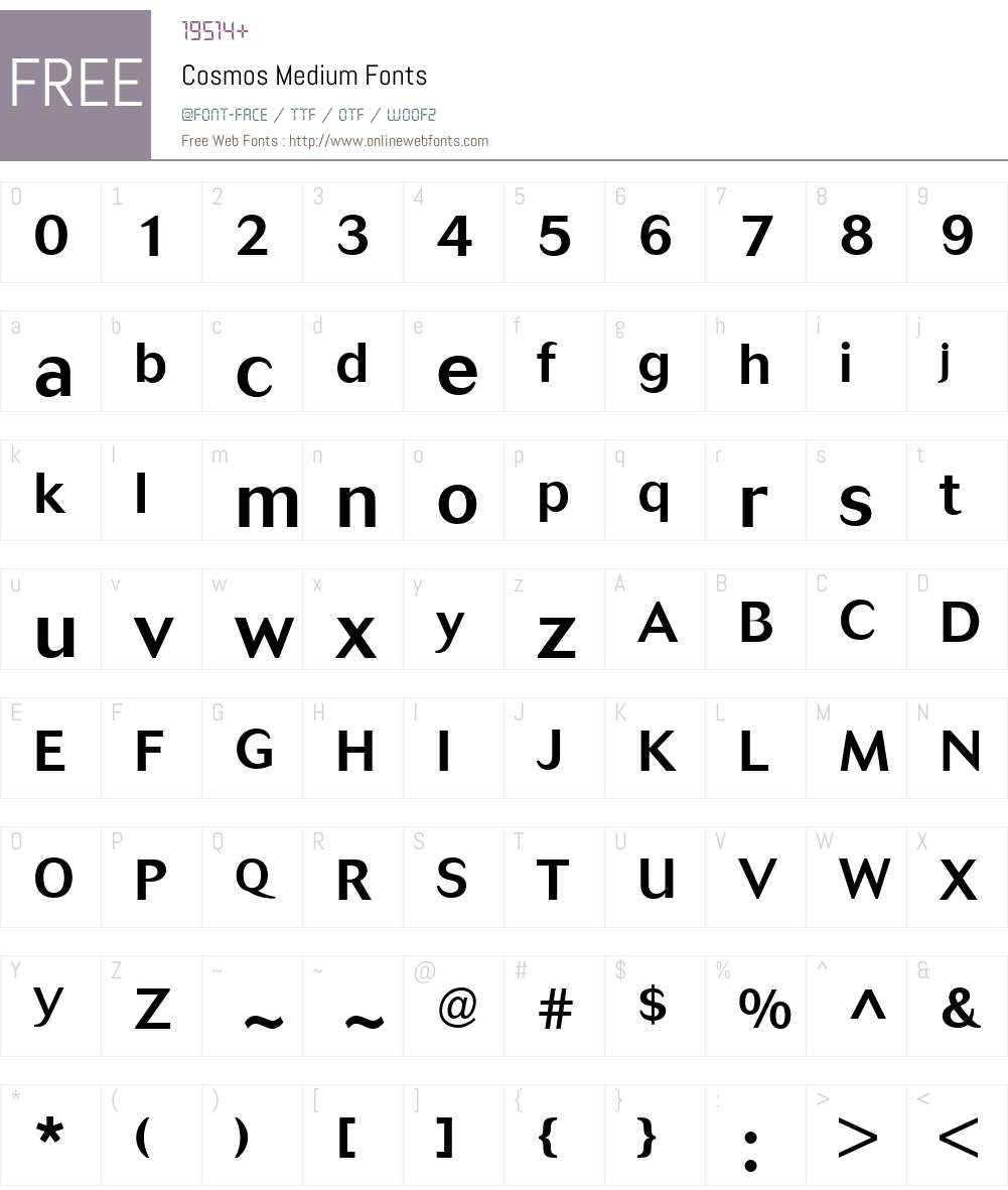 Cosmos Font Screenshots