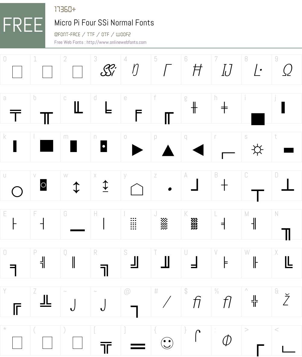 Micro Pi Four SSi Font Screenshots