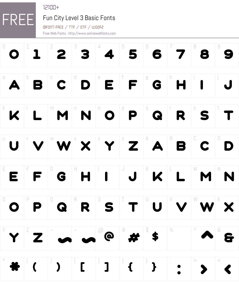 Fun City Level 3 Font Screenshots
