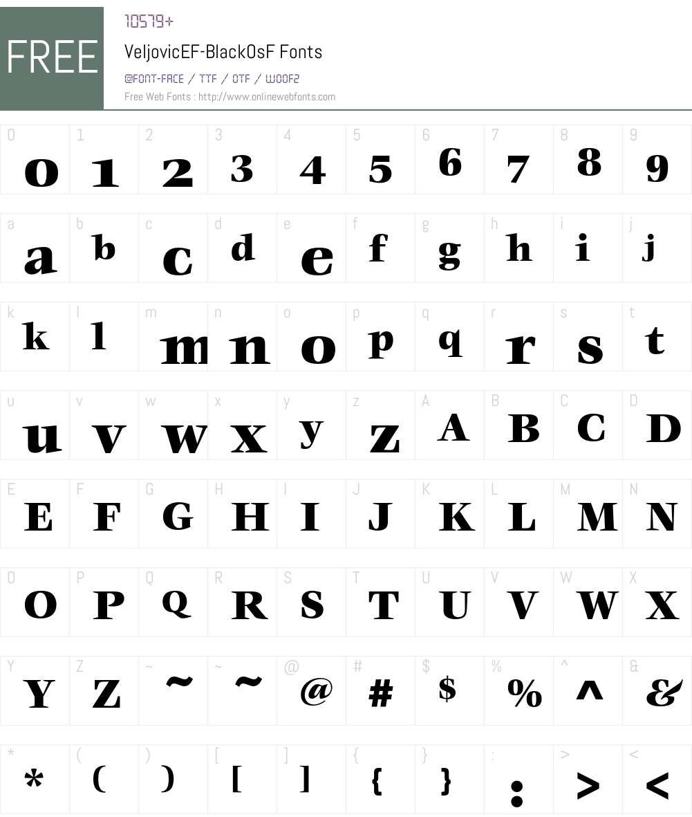 VeljovicEF Font Screenshots