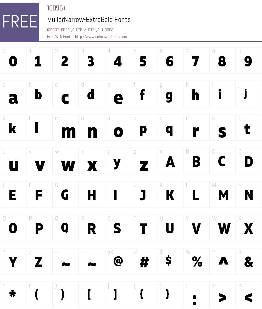 Muller Narrow ExtraBold Font Screenshots