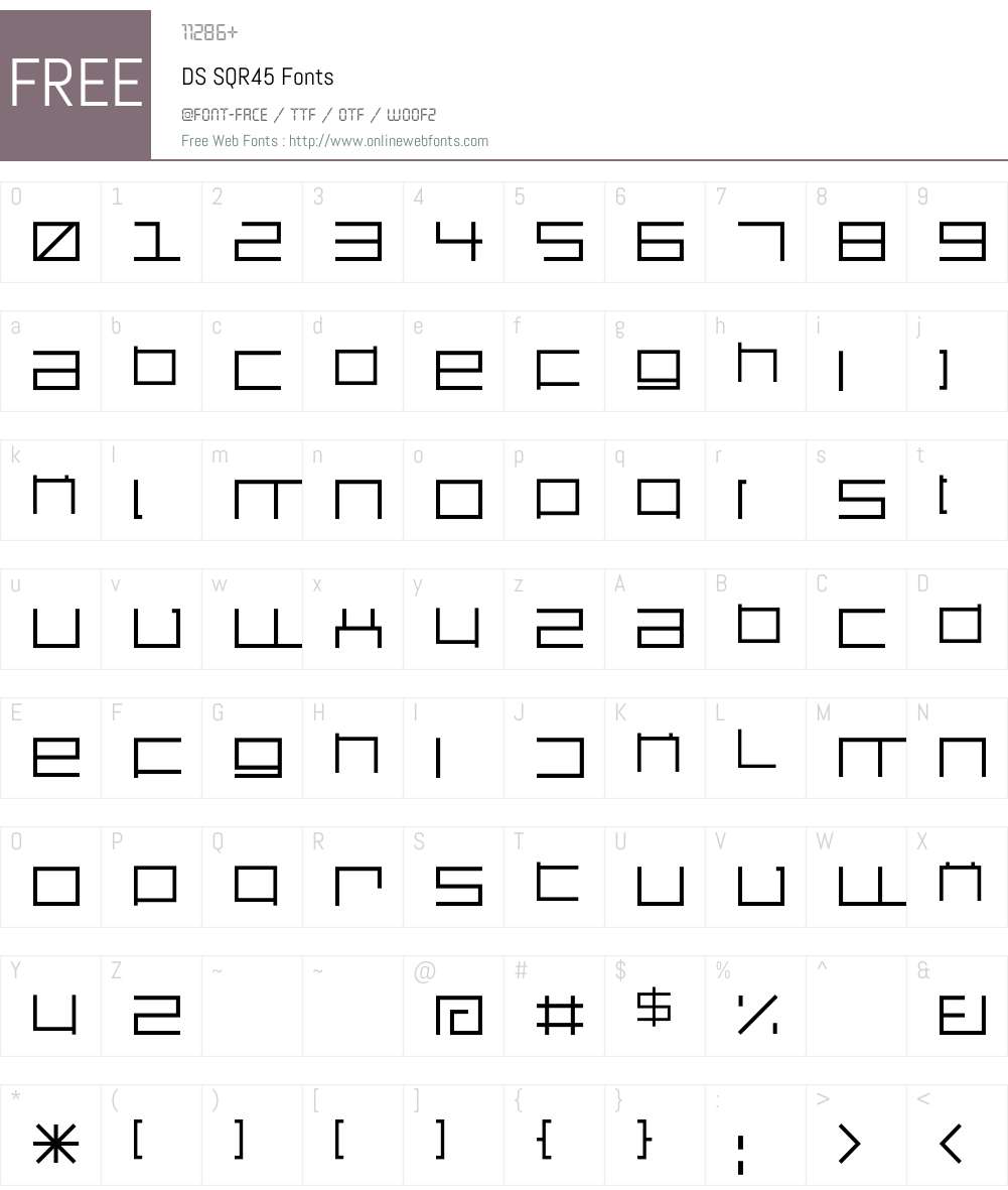 DS SQR45 Font Screenshots